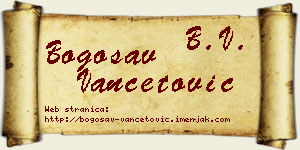 Bogosav Vančetović vizit kartica